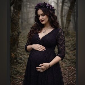 NWT! PinkBlush Lace Maternity Dress Elegant Timeless Whimsigoth Witchy